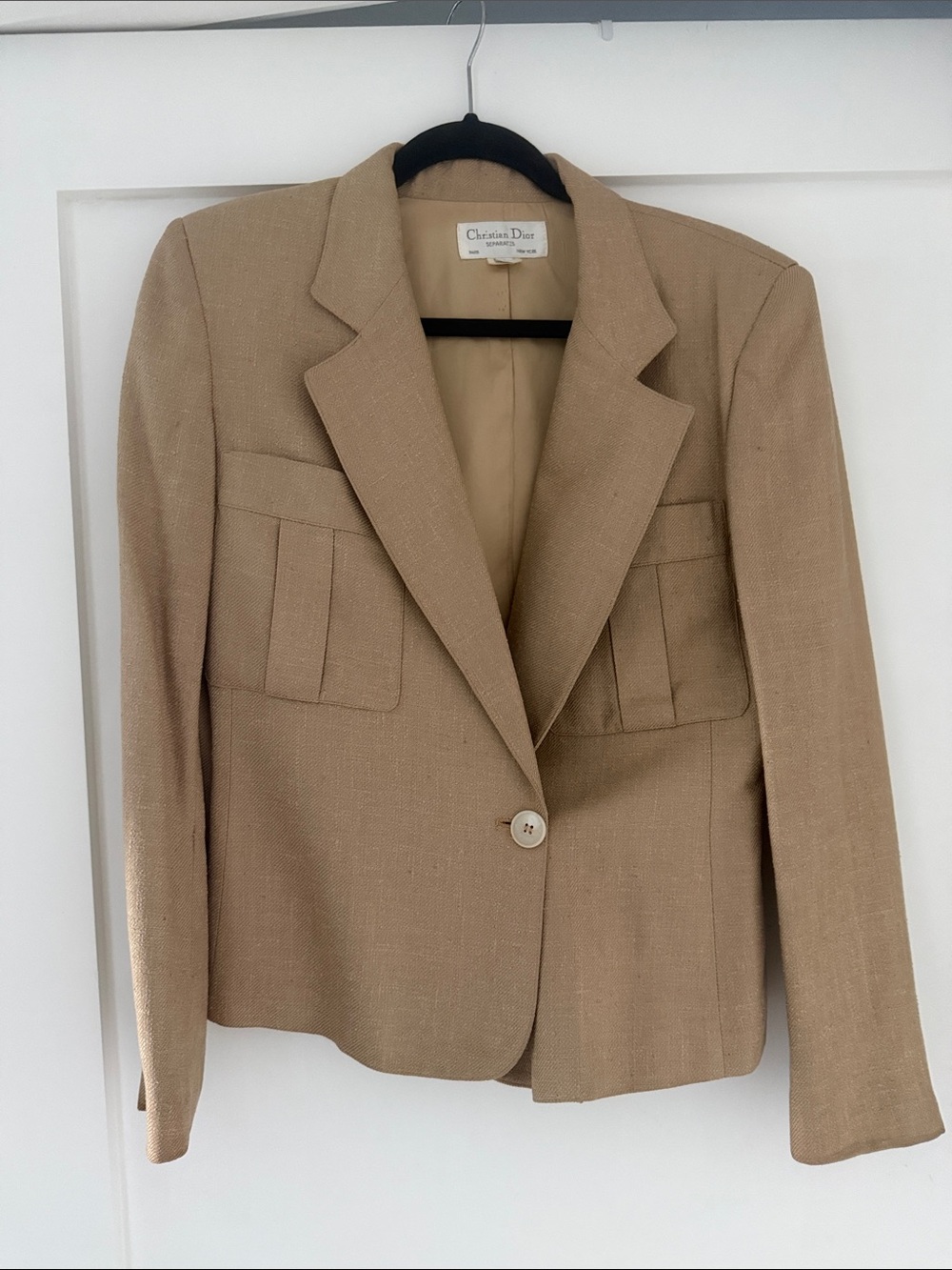 VNT Christian Dior Women's Tan Single-Button Tailored Blazer